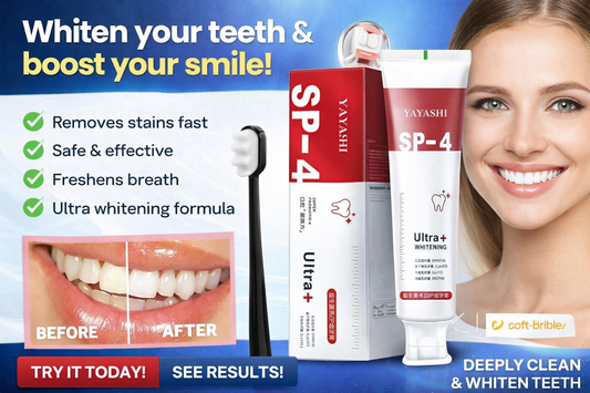 Yayashi SP-4 Ultra Whitening Toothpaste + FREE Nano Soft Toothbrush